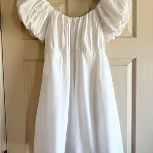 White Puff Sleeve Abercrombie Mini Dress Sz M